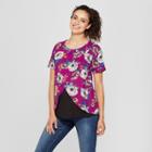 Macherie Maternity Floral Short Sleeve Tulip Drape Nursing Top - Ma Cherie Plum S, Infant Girl's, Purple