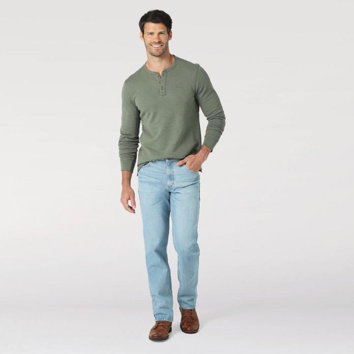 Wrangler Men's Regular Fit Straight Stretch Jeans - Light Blue