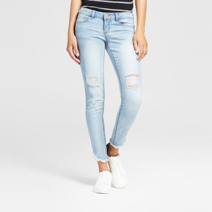 Women's Destructed Frayed Hem Crop Skinny Jeans - Dollhouse (juniors') -