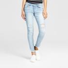 Women's Destructed Frayed Hem Crop Skinny Jeans - Dollhouse (juniors') -