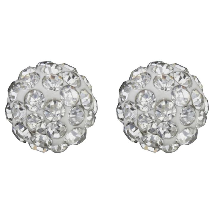 Distributed By Target Button Post Earrings Plated Brass 8 Mm Crystal Fireball -
