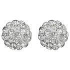 Distributed By Target Button Post Earrings Plated Brass 8 Mm Crystal Fireball -