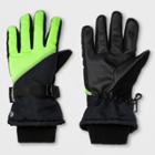 Boys' Ski Glovess - C9 Champion Green 8-16, Black Green