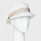 Women's Knotted Band Gingham Cloche Hat - A New Day White/tan