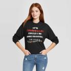 Women's Friends Could I Be More Excited Long Sleeve Graphic T-shirt - Black