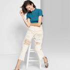 Women's Short Sleeve Mock Turtleneck T-shirt - Wild Fable Teal (blue)