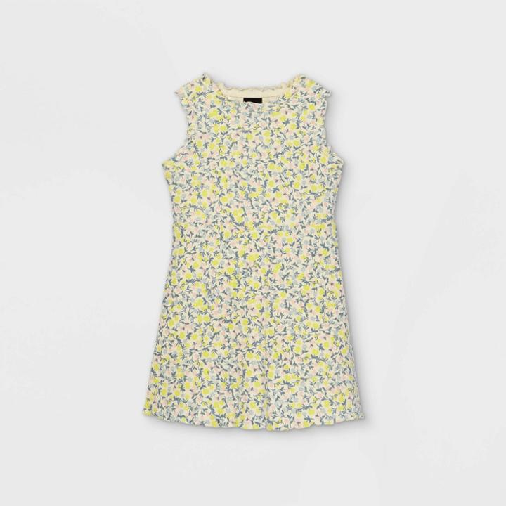 Toddler Girls' Rib Tank Dress - Art Class White