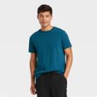 Men's Standard Fit Short Sleeve Crewneck T-shirt - Goodfellow & Co Dark Blue