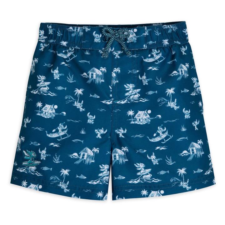 Boys' Disney Lilo & Stitch Swim Trunks - 3 - Disney Store, Blue/blue/brown