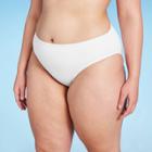 Juniors' Plus Size Ribbed Cheeky Bikini Bottom - Xhilaration White