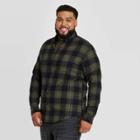 Men's Tall Standard Fit Long Sleeve 1-pocket Flannel Button-down Shirt - Goodfellow & Co Green