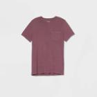 Men's Standard Fit Pigment Dye Short Sleeve Crew Neck T-shirt - Goodfellow & Co Red S, Men's,