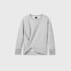 Girls' Fleece Twist-front Crewneck Sweatshirt - All In Motion Gray Heather