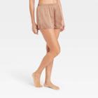 Women's Satin Pajama Shorts - Stars Above Brown