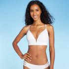 Women's Lightly Lined V-wire Ribbed Bikini Top - Shade & Shore White