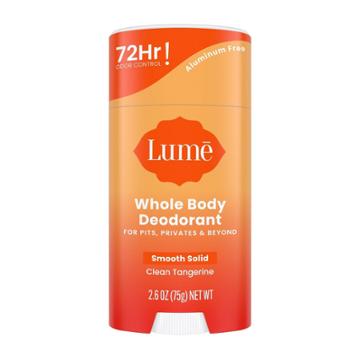 Lume Whole Body Smooth Solid Deodorant Stick - Clean Tangerine