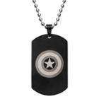 Men's Marvel Avengers Captain America Stainless Steel (silver) Dog Tag With Ball Chain - Black