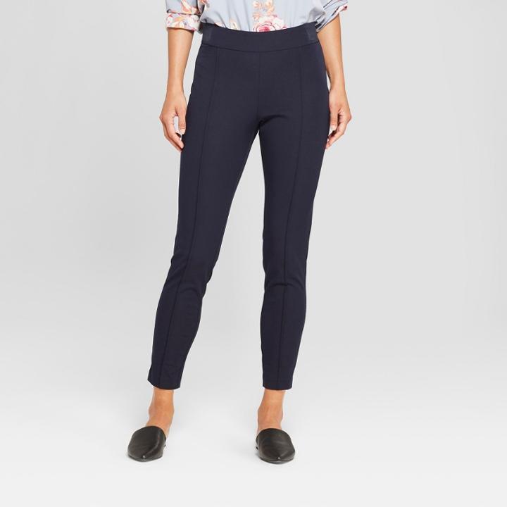 Women's Skinny Ankle Pintuck Pants - A New Day Blue