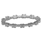 Target Women's Silver Plated Cubic Zirconia Textured Band Ring-white-size (7),