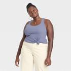 Women's Plus Size Slim Fit Rib Racerback Tank Top - Universal Thread Light Purple