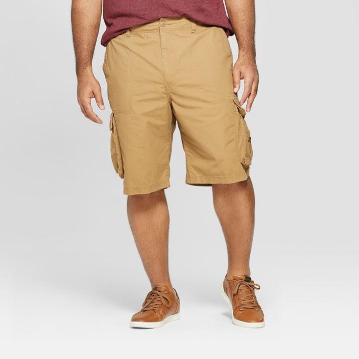 Men's Big & Tall 11 Cargo Shorts - Goodfellow & Co Brown 46, Dapper Brown
