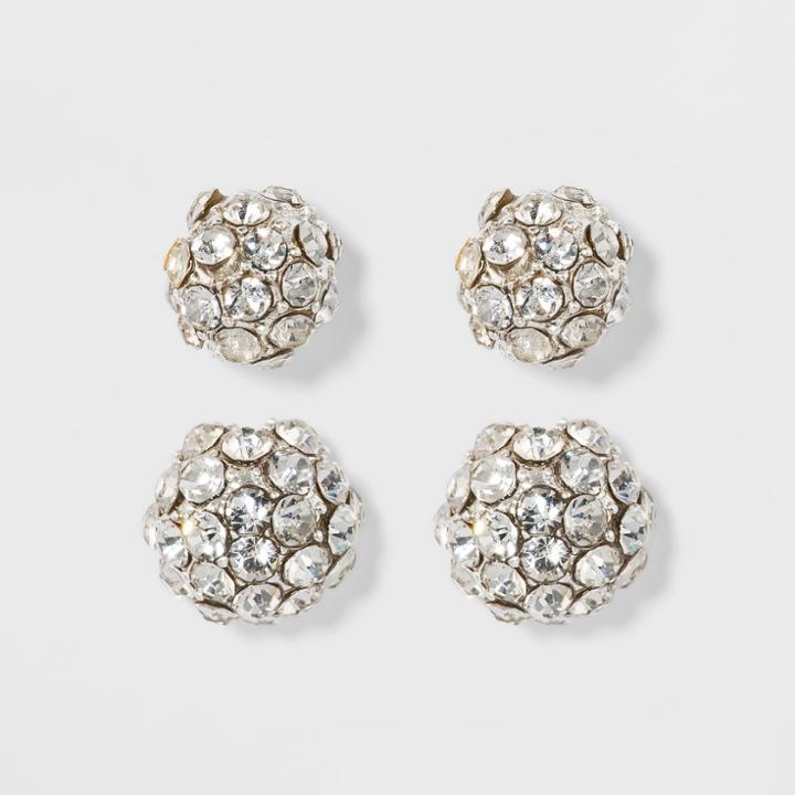 Target Women's Fashion Duo Cluster Earring - A New Day Silver,