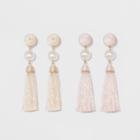 Sugarfix By Baublebar Embellished Tassel Earring Set - Light Pink, Girl's