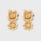 Sugarfix By Baublebar Gilded Flower Stud Earring Set - Pearl Gold, Girl's