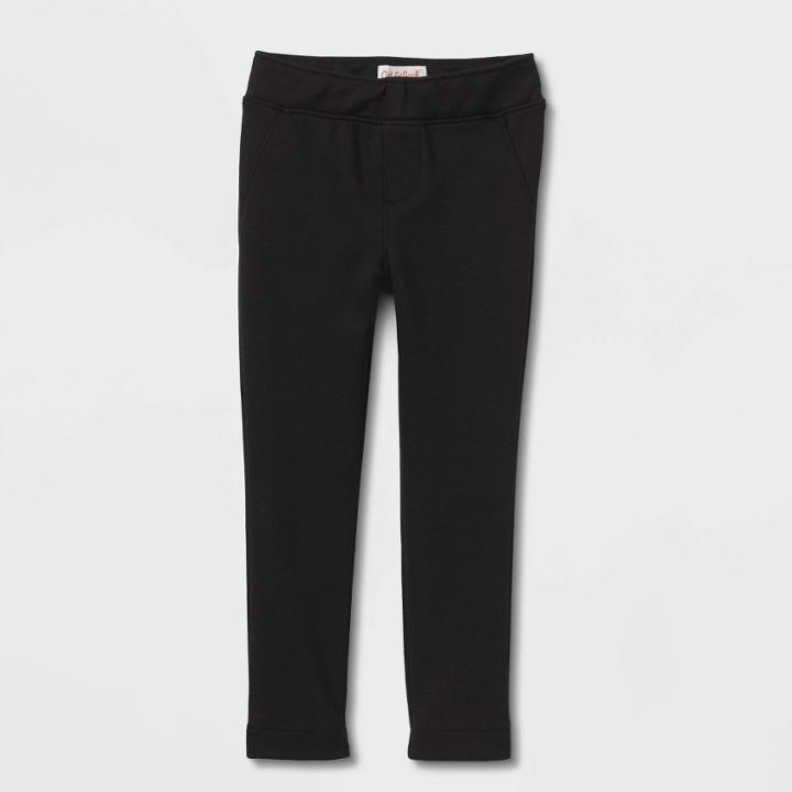 Toddler Girls' Uniform Ponte Jeggings - Cat & Jack Black