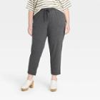 Women's Plus Size Mid-rise Pull-on Knit Pants - Universal Thread Charcoal Gray