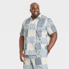 Men's Big & Tall Short Sleeve Button-down Shirt - Goodfellow & Co Blue/patchwork