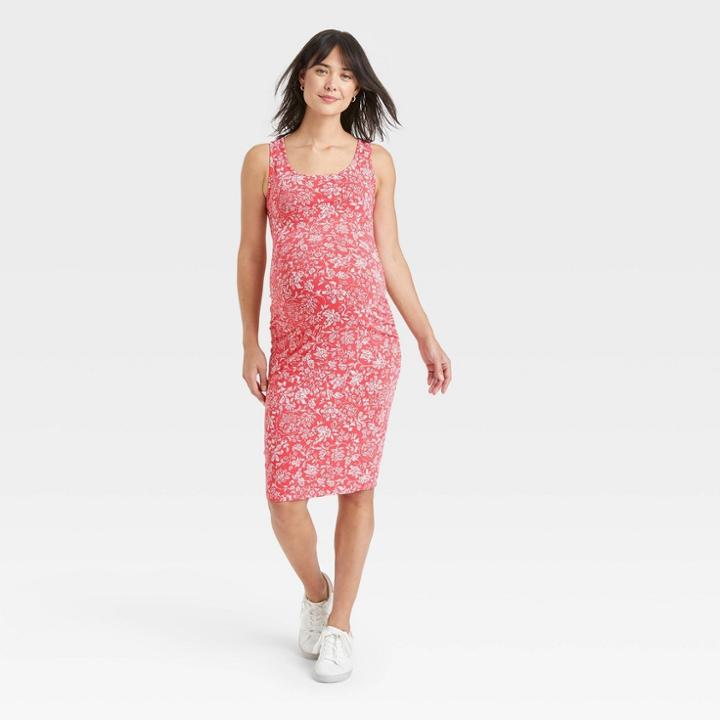 Sleeveless Essential T-shirt Maternity Dress - Isabel Maternity By Ingrid & Isabel Pink Floral