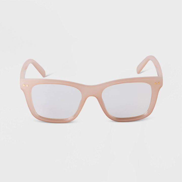 Women's Angular Square Blue Light Filtering Glasses - A New Day Tan