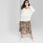 Women's Plus Size Crewneck Cable Knit Sweater - Wild Fable Ivory 3x, Women's, Size: