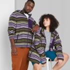 Adult Extended Size Striped Casual Fit Hooded Sweatshirt - Original Use Green/stripe