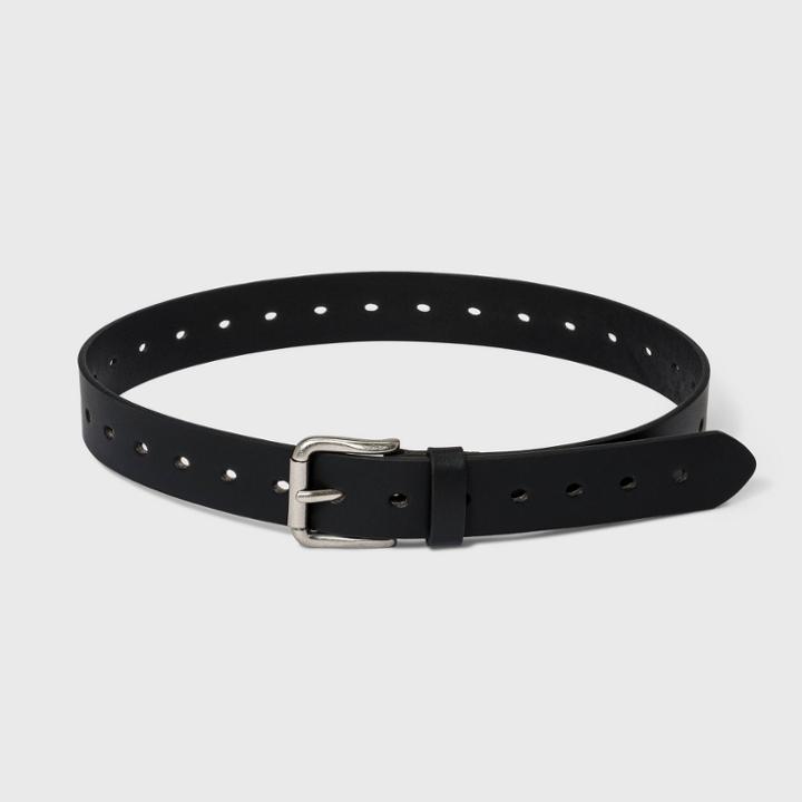 Dickies Women's Full Perf With Roller Buckle Belt - Black
