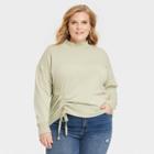 Women's Plus Size Ruched Sweatshirt - Knox Rose Green