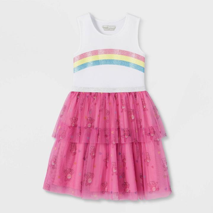 Girls' Care Bears Tutu Dress - Pink/white
