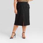 Women's Plus Size A-line Pencil Midi Skirt - Who What Wear Black