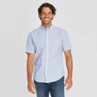 Men's Slim Fit Short Sleeve Poplin Button-down Shirt - Goodfellow & Co Sky Blue