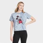 Women's Disney Walking Mickey Tie-dye Short Sleeve Graphic T-shirt - Gray