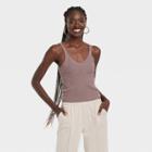 Women's Fine Gauge Sweater Tank Top - A New Day Dark Brown