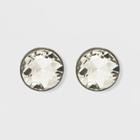 Round Clear Glass Large Stud Earrings - A New Day