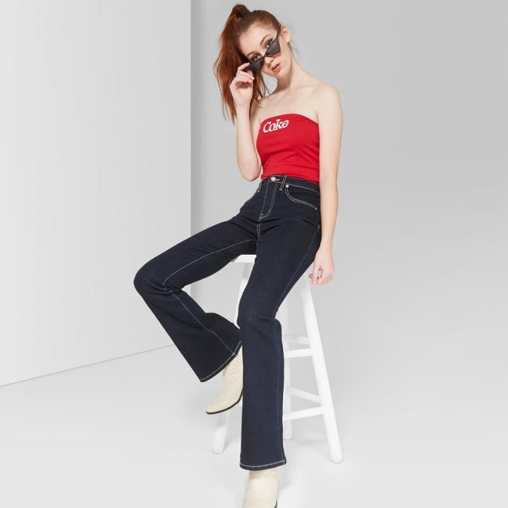 Women's Zia Mid-rise Flare Jeans - Wild Fable Dark Wash