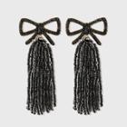 Sugarfix By Baublebar Bow Beaded Tassel Drop Earrings - Black