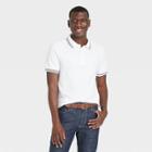 Men's Striped Short Sleeve Polo Jersey Shirt - Goodfellow & Co White
