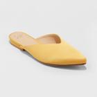 Women's Lan Faux Satin V Throat Backless Mules - A New Day Gold