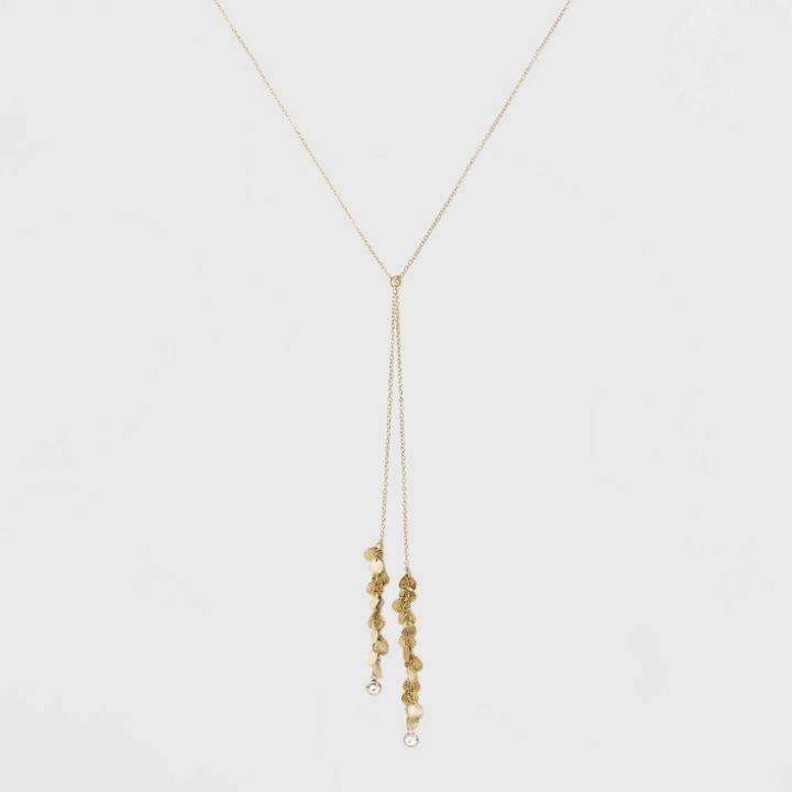 Small Shells And Cubic Zirconia Long Necklace - A New Day Gold