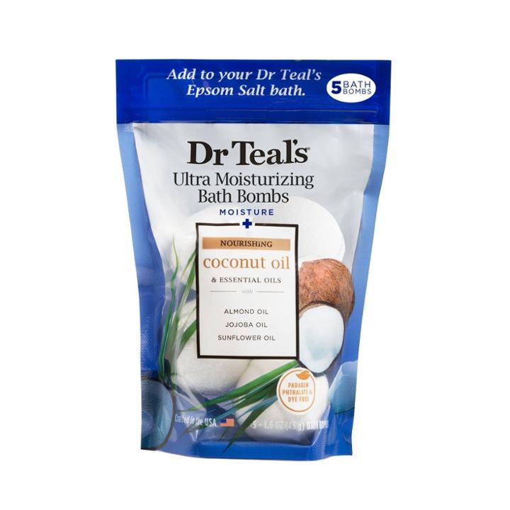 Dr Teal's Coconut Oil Ultra Moisturizing Bath Bombs - 5ct - 7.8oz, Adult Unisex