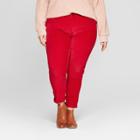 Women's Plus Size Velvet Skinny Jeans - Universal Thread Red